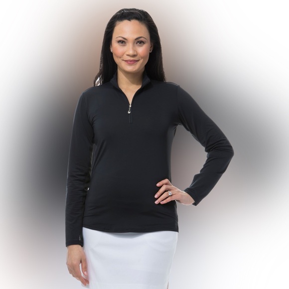 SanSoleil Tops - SanSoleil | SUNGLOW ZIP MOCK 1/4 Zip Pullover